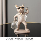 Home Decoration Dog Ornaments French Bulldog Wine Glass Holder Wine Holder Stand Table