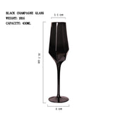 Pure Black Crystal Golden Edge Red Wine Glass Goblet Light Luxury