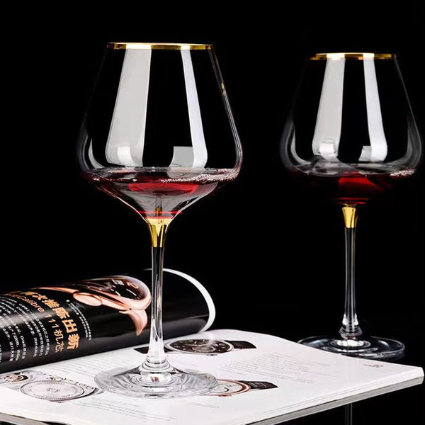 European 660ml Luxury Gold Burgundy Glass Vintage Wine Glasses