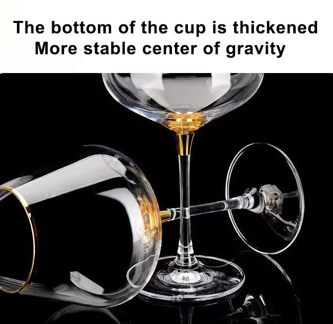 European 660ml Luxury Gold Burgundy Glass Vintage Wine Glasses