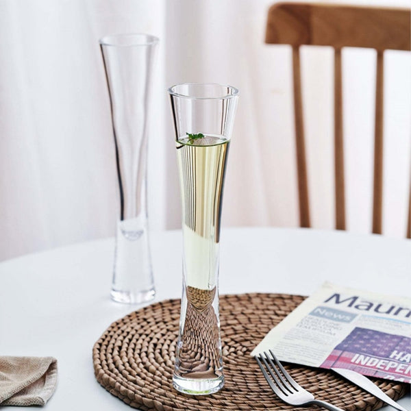 Ereganto Champagne Glasses Glitter Flutes Clear Cups Bubble Wine Tulip Cocktail