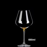 European 660ml Luxury Gold Burgundy Glass Vintage Wine Glasses
