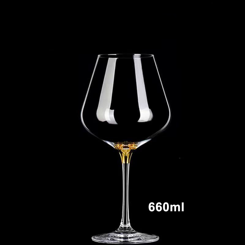 European 660ml Luxury Gold Burgundy Glass Vintage Wine Glasses