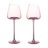 2PCs Popular 250-650ml Handmade Crystal Goblet Oblique Mouth Flamingo Champagne Red Wine Fes