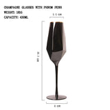 Pure Black Crystal Golden Edge Red Wine Glass Goblet Light Luxury